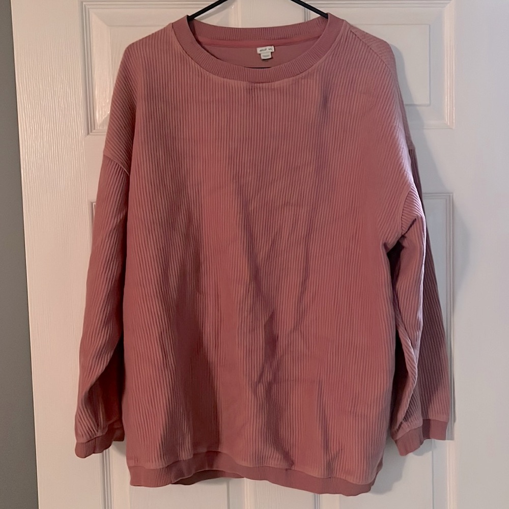 Aerie ribbed rose sweatshirt